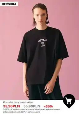 Bershka Koszulka boxy z nadrukiem Bershka oferta