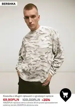 Bershka Koszulka z długim rękawem o grubszym splocie Bershka oferta