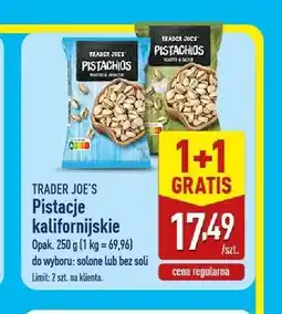 ALDI Pistacje kalifornijskie solone Trader Joe's oferta