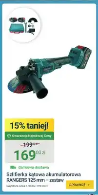 ERLI Szlifierka kątowa akumulatorowa RANGERS 125 mm - zestaw oferta