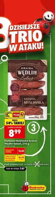 Biedronka Kiełbasa Myśliwska Kraina Wędlin Select oferta