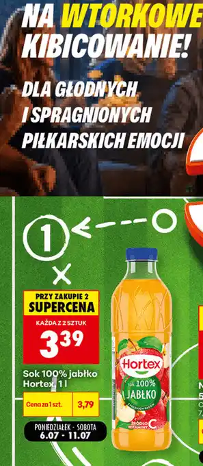 Biedronka Sok 100% jabłko Hortex oferta