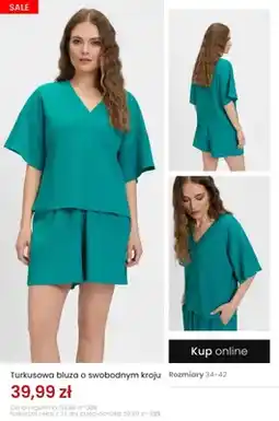 Top Secret Turkusowa bluza o swobodnym kroju oferta