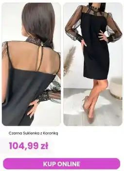 Modna Kiecka Sukienka damska czarna z koronką ModnaKiecka oferta