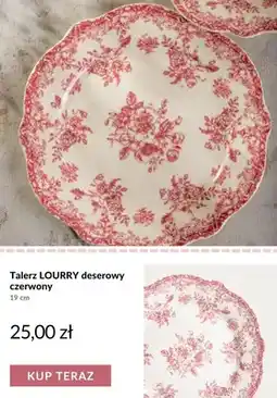 Homla Talerz deserowy Lourry czerwony oferta