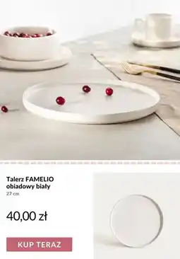 Homla Talerz obiadowy FAMELIO biały 27 cm oferta