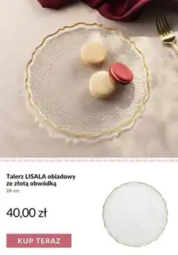 Homla Talerz obiadowy LISALA ze złotą obwódką 28 cm oferta