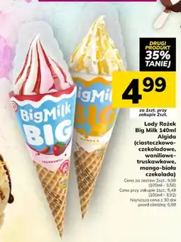 Hitpol Lody Rożek Big Milk ciasteczkowo-czekoladowe Algida oferta