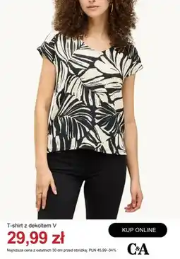 C&A T-shirt z dekoltem V C&A oferta