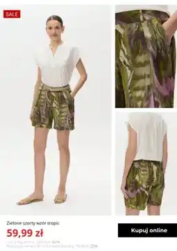 Greenpoint Szorty damskie Greenpoint zielone wzór tropic oferta