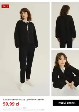 Greenpoint Bluza damska basicowa czarna z zapięciem na zamek Greenpoint oferta
