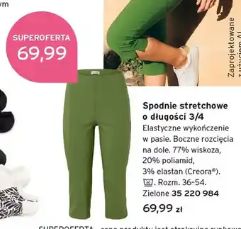 Spodnie stretchowe o długości 3/4