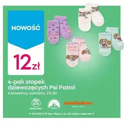 Pepco Stopki dziewczęce Psi Patrol 4-pak oferta