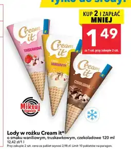 Lewiatan Lody w rożku Cream It o smaku waniliowym oferta
