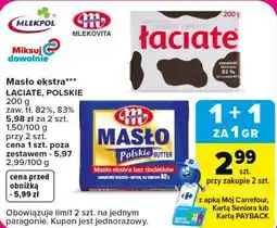 Carrefour Market Masło ekstra Łaciate, Polskie Mlekpol, Mlekovita oferta