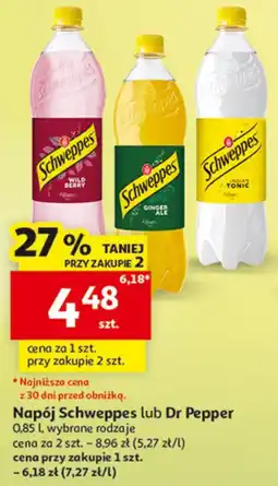 Auchan Napój Schweppes lub Dr Pepper oferta