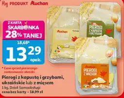 Auchan Pierogi z kapustą i grzybami, ukraińskie lub z mięsem Auchan oferta