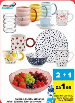 Carrefour Market Talerze, kubki, szklanki, miski szklane i porcelanowe oferta