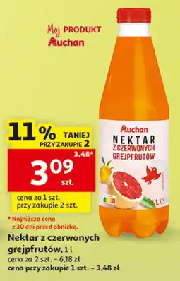 Auchan Nektar z czerwonych grejpfrutów Auchan oferta