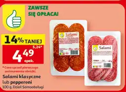 Auchan Salami klasyczne lub pepperoni oferta