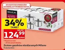 Auchan Zestaw garnków nierdzewnych Milano oferta