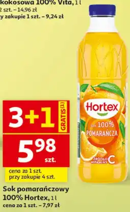 Auchan Sok pomarańczowy 100% Hortex oferta