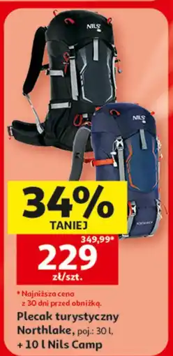 Auchan Plecak turystyczny Northlake, poj.: 30 l, + 10 l Nils Camp oferta