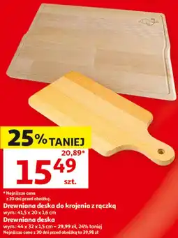 Auchan Drewniana deska do krojenia z rączką oferta