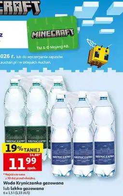 Auchan Woda Kryniczanka gazowana lub lekko gazowana oferta