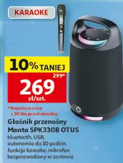 Auchan Głośnik przenośny Manta SPK330B OTUS oferta