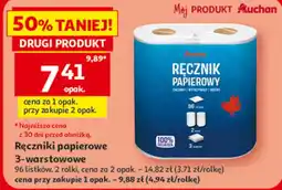 Auchan Ręczniki papierowe 3-warstwowe oferta