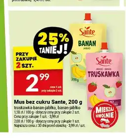 Twój Market Mus bez cukru Sante truskawka-banan-jabłko oferta