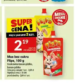 Twój Market Mus bez cukru Flips truskawka-banan-jabłko oferta