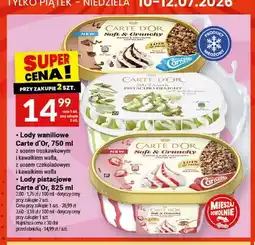 Twój Market Lody waniliowe z sosem truskawkowym i kawałkiem wafla Carte d'Or oferta
