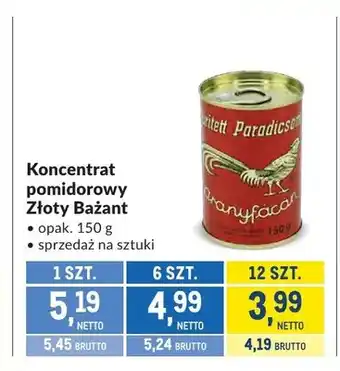 Makro Koncentrat pomidorowy Złoty Bażant oferta