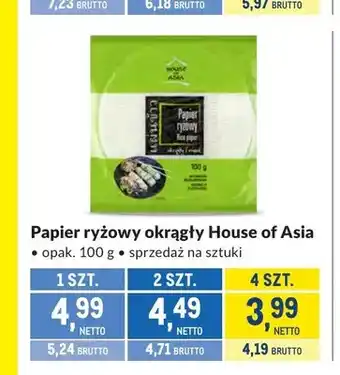 Makro Papier ryżowy okrągły House of Asia oferta