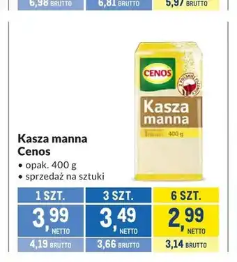 Makro Kasza manna Cenos oferta