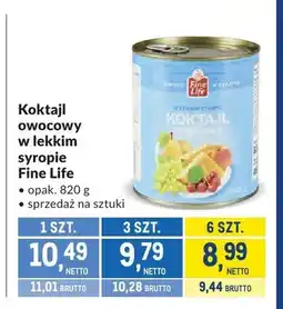 Makro Koktajl owocowy w lekkim syropie Fine Life oferta