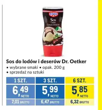 Sos do lodów i deserów Dr. Oetker