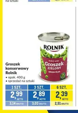 Makro Groszek konserwowy zielony Rolnik oferta