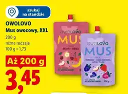 Lidl Mus owocowy Owolovo XXL jabłko banan wiśnia oferta