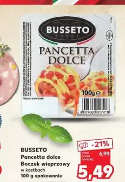 Kaufland Boczek wieprzowy w kostkach Busseto Pancetta dolce oferta