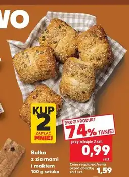Kaufland Bułka z ziarnami i makiem oferta