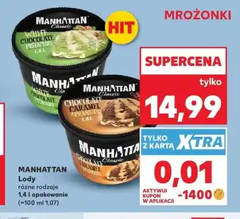 Kaufland Lody Manhattan Classic White Chocolate Pistachio oferta