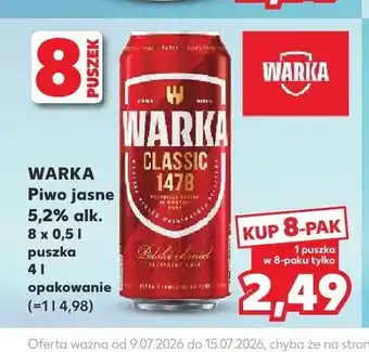 Kaufland Piwo Warka Classic 8-pak oferta