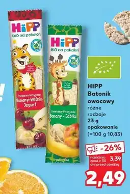 Kaufland Batonik owocowy HiPP BIO Banany Wiśnie Jogurt oferta