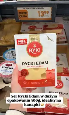 Biedronka Ser w plastrach Ryki Rycki Edam oferta