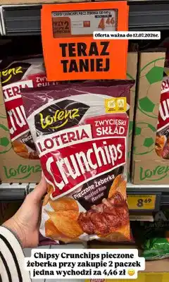Biedronka Chipsy Crunchips Pieczone Żeberka oferta