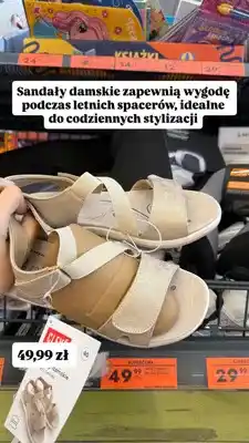 Biedronka Sandały damskie Clevé z wkładką skórzaną oferta