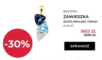 Zawieszka Briju złoto brylant topazy